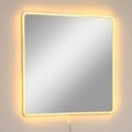 Oglinda cu Iluminare Led, Mirrorland, Square, Oglinda acrilica;MDF, Galben