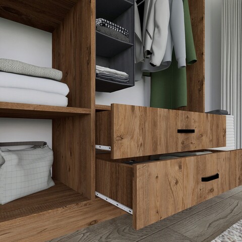 Dulap pentru haine, Miwood, Yaman 1600-027, 120x181x45 cm, PAL, Maro