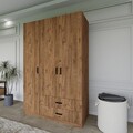 Dulap pentru haine, Miwood, Yaman 1600-027, 120x181x45 cm, PAL, Maro