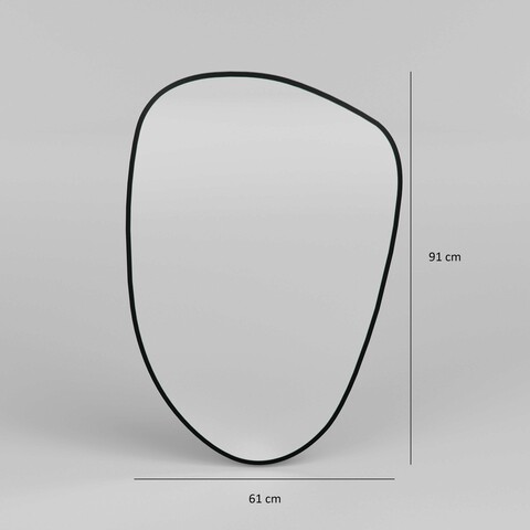 Oglinda decorativa, Neostill, Pietra Nera, 91x61 cm, MDF , Negru