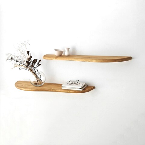 Raft de perete, Neostill, Wavy 2, Lemn, Stejar