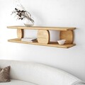 Raft de perete, Neostill, Modena, 120x30x24 cm, Lemn masiv, Stejar
