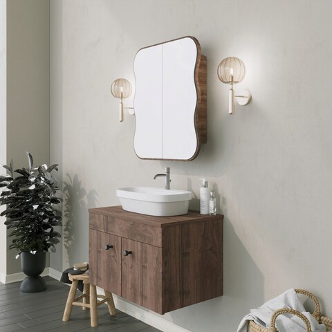 Dulap de baie, Neostill, Day Dream, 12x45x50 cm, Carton presat, Maro