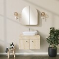 Dulap de baie, Neostill, Hope Cabinet, 12x45x50 cm, Carton presat, Bej