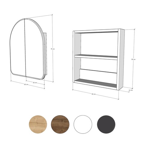 Dulap de baie, Neostill, Hope Cabinet, 12x45x50 cm, Carton presat, Alb