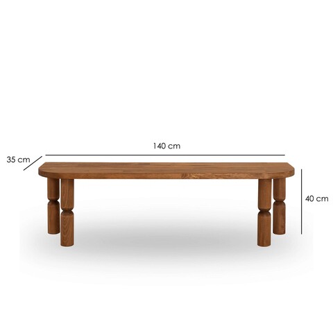 Comoda TV, Neostill, Ida, 140x40x35 cm, Lemn masiv, Castan