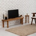 Comoda TV, Neostill, Ida, 140x40x35 cm, Lemn masiv, Castan