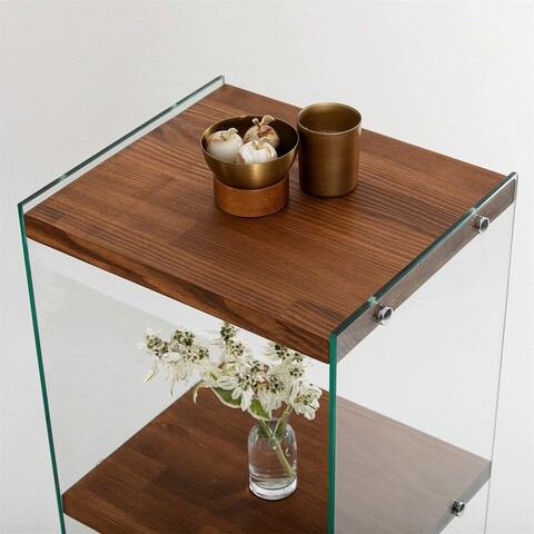 Corp biblioteca, Neostill, Aqua 3, 40x120x35 cm, Sticla temperata, Natural