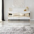 Consola, Neostill, Nice, 180x80x40 cm, PAL, Alb/Auriu