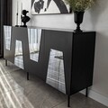 Consola, Neostill, Venice, 180x80x40 cm, PAL, Negru / Fume