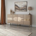Consola, Neostill, Milan, 180x80x40 cm, MDF , Bronz / Aur