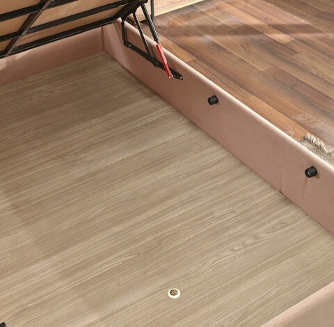 Baza de pat de o persoană și tăblie, Niron, Polo, 100x38x200 cm, Cadru: OȚEL, Maro deschis