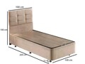 Baza de pat de o persoană și tăblie, Niron, Polo, 100x38x200 cm, Cadru: OȚEL, Maro deschis