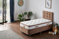 Saltea single, Base & Headboard, Niron, Latte, 80x38x180 cm, Cadru: OȚEL, Maro deschis