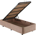 Saltea single, Base & Headboard, Niron, Latte, 80x38x180 cm, Cadru: OȚEL, Maro deschis