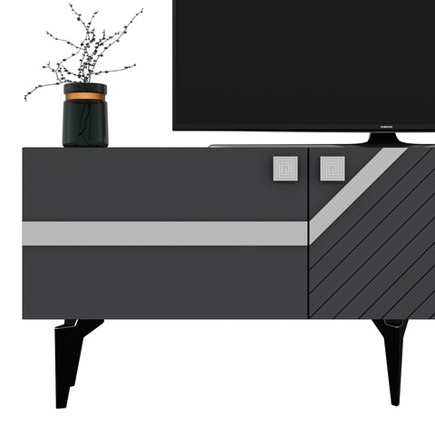 Comoda TV, Olivia, Iris, PAL , Antracit / Argintiu
