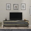 Comoda TV, Olivia, Ponny, 180x44.6x29.6 cm, PAL , Antracit / Aur