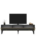 Comoda TV, Olivia, Ponny, 180x44.6x29.6 cm, PAL , Antracit / Aur
