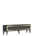 Comoda TV, Olivia, Ponny, 180x44.6x29.6 cm, PAL , Antracit / Aur