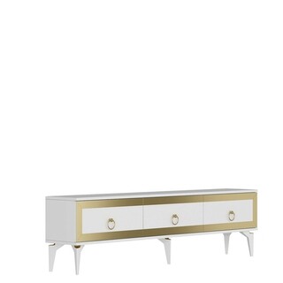 180x44.6x29.6 cm, Alb;Auriu