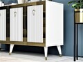 Consola, Olivia, Bare, 150x80x40 cm, PAL , Alb/Auriu
