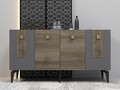Consola, Olivia, Luna, 150x40x79 cm, PAL , Antracit / Nuc