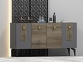 Consola, Olivia, Luna, 150x40x79 cm, PAL , Antracit / Nuc