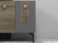 Consola, Olivia, Luna, 150x40x79 cm, PAL , Antracit / Nuc