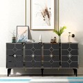 Consola, Olivia, Cagla, 150x40x79 cm, PAL , Antracit / Argintiu
