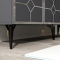 Consola, Olivia, Cagla, 150x40x79 cm, PAL , Antracit / Argintiu
