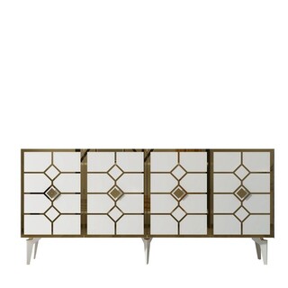 150x40x79 cm, Alb;Auriu