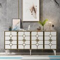 Consola, Olivia, Cagla, 150x40x79 cm, PAL , Alb/Auriu