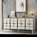 Consola, Olivia, Cagla, 150x40x79 cm, PAL , Alb/Auriu