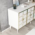 Consola, Olivia, Cagla, 150x40x79 cm, PAL , Alb/Auriu