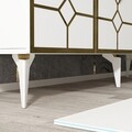 Consola, Olivia, Cagla, 150x40x79 cm, PAL , Alb/Auriu