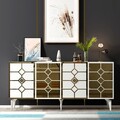 Consola, Olivia, Irmak, 150x40x79 cm, PAL , Alb/Auriu