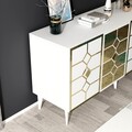 Consola, Olivia, Irmak, 150x40x79 cm, PAL , Alb/Auriu
