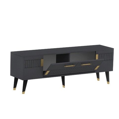 Set mobilier living, Olivia, Moda, PAL , Antracit / Aur