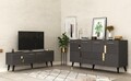 Set mobilier living, Olivia, Moda, PAL , Antracit / Aur
