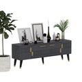 Set mobilier living, Olivia, Moda, PAL , Antracit / Aur