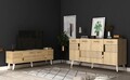 Set mobilier living, Olivia, Moda, PAL , Stejar safir / Aur
