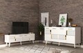 Set mobilier living, Olivia, Moda, PAL , Alb/Auriu