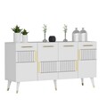 Set mobilier living, Olivia, Moda, PAL , Alb/Auriu