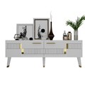 Set mobilier living, Olivia, Moda, PAL , Alb/Auriu