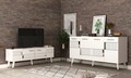 Set mobilier living, Olivia, Moda, PAL , Alb / Argintiu