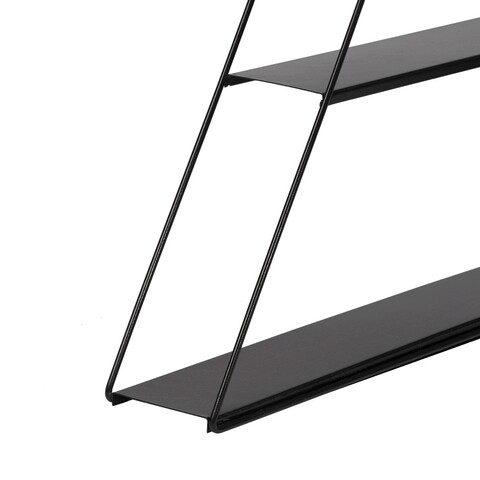 Raft de perete, Puqa Design, Cara, 60x9x70 cm, Metal, Negru