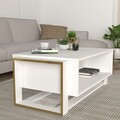 Masuta de cafea, Tera Home, Bianco, 106.4x40.4x60 cm, PAL, Alb/Auriu