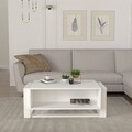 Masuta de cafea, Tera Home, Bianco, 106.4x40.4x60 cm, PAL, Alb/Auriu