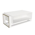 Masuta de cafea, Tera Home, Bianco, 106.4x40.4x60 cm, PAL, Alb/Auriu