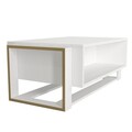 Masuta de cafea, Tera Home, Bianco, 106.4x40.4x60 cm, PAL, Alb/Auriu